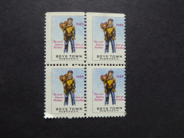 USA CHARITY CINDRELLA 1949  BOYS TOWN NEBRASKA BL4 Mint - Vignettes De Fantaisie