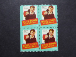 USA CHARITY CINDRELLA 1954  BOYS TOWN NEBRASKA BL4 Mint - Vignettes De Fantaisie