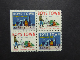 USA CHARITY CINDRELLA 1958  BOYS TOWN NEBRASKA BL4 Mint - Vignettes De Fantaisie