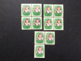 USA HEALTH CINDRELLA HELP CRIPPLED CHILDREN  2 BL4 + 3 STAMPS  Mint - Vignettes De Fantaisie