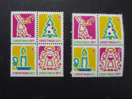 USA HEALTH CINDRELLA 1971  On TB 2 BL4 Mint - Vignettes De Fantaisie