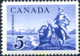 249080 HINGED CANADA 1958 PIERRE GAULTIER DE VARENNE DE LA VERENDRYE, EXPLORADOR FRANCES - Autres & Non Classés