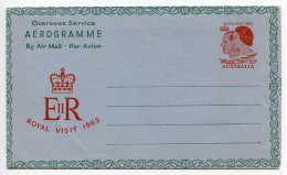 Australia 1963 Mint 10p. Royal Visit Of Queen Elizabeth II & Prince Philip  Aerogramme / Air Letter - Aerogramas