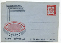 Australia 1956 Mint 10p. XVIth Olympics  Aerogramme / Air Letter - Aerogramas