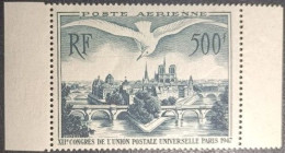 France P.A. Y&T N°20** BdF 500f Vert Foncé.12e Congrès De L'Union Postale Universelle à Paris. Neuf** MNH - 1927-1959 Neufs