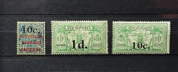 04 - 23 // New Hebrides - Nouvelles Hébrides N° 59 + 73 + 77 * - Cote : 13 Euros - Usados