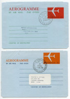Australia 1968 2 Different 10c. Airplane  Aerogrammes / Air Letters - First Day Postmarks - Aerogramas