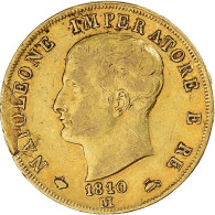 Monnaie, États Italiens, KINGDOM OF NAPOLEON, Napoleon I, 40 Lire, 1810, Milan - Napoleonic