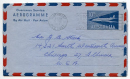Australia 1962 10p. Airplane Aerogramme / Air Letter; Southport, Queensland To Chicago, Illinois, United States - Aerogramas