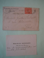 2 X CDV Autographes + Enveloppe MAURICE DORMANN (1881-1947) DEPUTE SEINE ET OISE - Politisch Und Militärisch