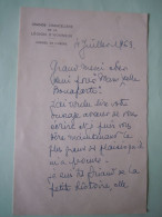 Lettre Grande Chancellerie De La Légion D'Honneur 1963 - Manuscrits