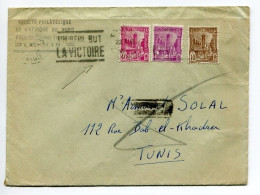 !!! LETTRE DE TUNISIE DE 1945 CACHET DE PROPAGANDE UN SEUL BUT LA VICTOIRE - Airmail