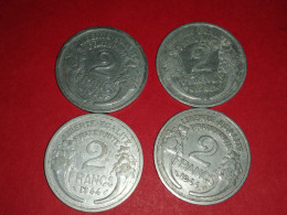 4 Monnaies Françaises 2 Francs MORLON 1944 1945 C ALUMINIUM Bonne Côte Voir Photos - 2 Francs