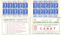 CARNET 1011B-C 8 Type Muller "LE BAS CARAT". SEULE ET UNIQUE PROPOSITION Sur DELCAMPE ***. - Old : 1906-1965