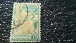 YUNANİSTAN--1930-50--        10L    .   VERGİ PULLARI           USED - Revenue Stamps