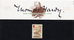 GB GREAT BRITAIN 1990 150TH BIRTH ANNIVERSARY THOMAS HARDY PRESENTATION PACK No 209 +ALL INSERTS AUTHOR WRITER CLYFFE - Presentation Packs