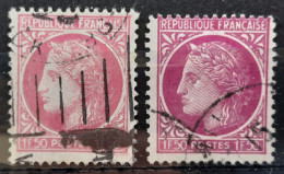 France 1945/47 N°679 Ob 1 Timbre Plus Grand + 1 Normal TB - 1945-47 Cérès De Mazelin