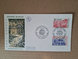 Lettre ANDORRE FDC 1990 EUROPA - Brieven En Documenten