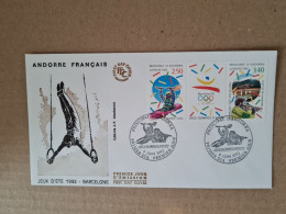 Lettre ANDORRE FDC 1992 JEUX ETE BARCELONNE JO - Storia Postale