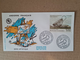 Lettre ANDORRE FDC 1992 SERIE ARTISTIQUE TEMPESTAT TASSA DE TE LA MASSANA - Covers & Documents