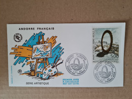 Lettre ANDORRE FDC 1992 SERIE ARTISTIQUE STACCIOLI ORDINO ARCALIS - Briefe U. Dokumente