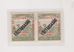 HUNGARY 1919 SZEGED SZEGEDIN Locals Mi 34 Pair  Hinged - Local Post Stamps