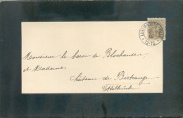 2 Centimes Olive Obl. Dc LUXEMBOURG-VILLE Sur Faire-part De Deuil Imprimé (J.B.L. RICHARD) Du 17-12-1900 Vers Château De - 1895 Adolfo De Perfíl