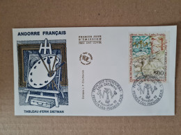 Lettre ANDORRE FDC 1993 TABLEAU ERIK DIETMAN - Lettres & Documents