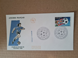 Lettre ANDORRE FDC 1994 COUPE DU MONDE DE FOOTBALL - Storia Postale