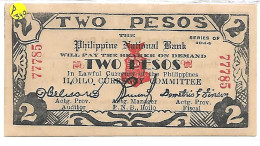 PHILIPPINES ILOILO , Petits Billets De La 4ème émission  #338  , 2 Pesos  1944  NEUF - Philippines