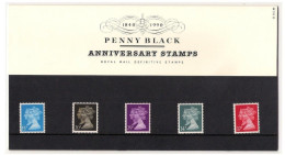 GB GREAT BRITAIN 1990 150TH ANNIVERSARY OF THE PENNY BLACK QUEENS VICTORIA & ELIZABETH II PRESENTATION PACK No 21 MACHIN - Presentation Packs