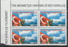 Turkey, Turkei - 2007 - 25th Anniversary Of Turkisch Armed Forces Mehmetcik Foundation - Block Of 4 Set ** MNH - Nuevos