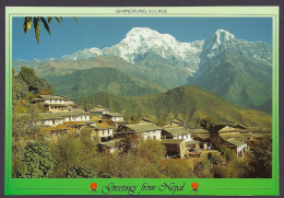 Nepal - Ghandrung Village With Annapurna South And Hiunchuli Mountain Range, Mount, Peak - Postcard - Népal