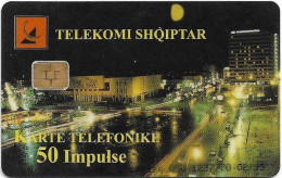 Albania - Albtelecom - Tirana By Night (Black Text) - ALB-24A, 02.1999, 50Units, 180.000ex, Used - Albania