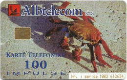 Albania - Albtelecom - Crab - ALB-67, 07.2001, 100Units, 90.000ex, Used - Albanie