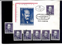 2303l: Österreich 1965, Dr. Ignaz Semmelweis 6 Stück **/o Plus FDC - First Aid