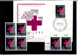 2303g: Österreich 1965, Rotes Kreuz, 6 Stück **/o Plus FDC - Accidents & Road Safety