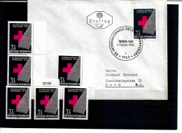 2303c: Österreich 1965, Rotes Kreuz, 6 Stück **/o Plus FDC - Accidents & Road Safety