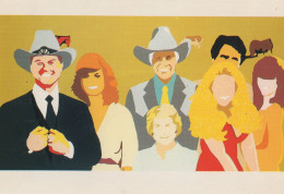 JR & Bobby Ewing Dallas TV Show Rare Painting Postcard - Séries TV