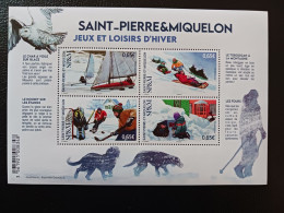 Pierre Miquelon 2023 SPM Winter Activities Ice Sailing Hokey Sledding Ms4v Mnh - Neufs