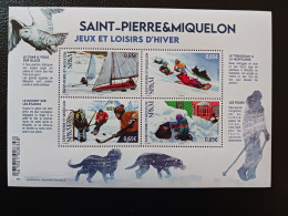 Pierre Miquelon 2023 SPM Winter Activities Ice Sailing Hokey Sledding Ms4v Mnh - Unused Stamps