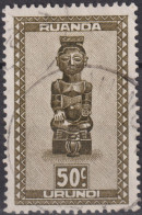 1948 Ruanda-Urundi, Mi:RW-U 114, Sn:RW-U 95, Yt:RW-U 159,Statuette, Indigene Kunst - Gebruikt