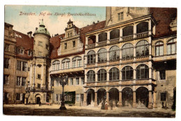 Allemagne -- DRESDEN--1906--Hof Des Koenigl -Residenzschlosses (petite Animation).colorisée...timbre...cachet - Dresden