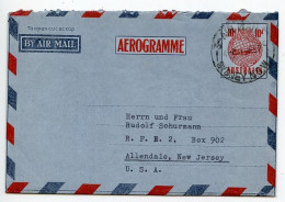 Australia 1957 10p. Plane Over Globe Aerogramme / Air Letter; Sydney, NSW To Allendale, New Jersey, United States - Aerogrammi