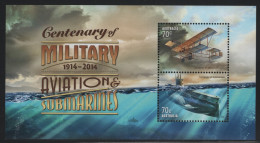 Australia 2014 MNH Sc 4148b 70c Military Airplane, Submarine Centenary Sheet - Mint Stamps