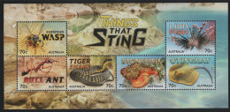 Australia 2014 MNH Sc 4182a 70c Things That Sting Sheet - Mint Stamps