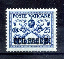 1931 VATICANO PACCHI POSTALI N.4 * 25 Centesimi - Paquetes Postales