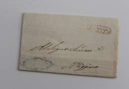 1858 PUGLIA Lettera LECCE-MIGGIANO+cartella ROSSA CORSIVA LCECCE-B571 - ...-1845 Prephilately