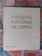 Programme Théâtre National De L'Opéra 03/44 Occupation : Elvire, ..animaux Modèles, J. De Zarissa, Français Et Allemand - Programmes