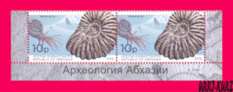 ABKHAZIA 2019 Fauna Marine Shell Fossils Extinct Cephalopods Ammonites Archaeology Pair MNH - Fossilien
